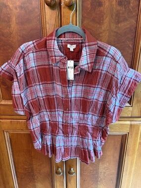 Anthropologie's Pilcro Women's Plaid Shirt Size Small/Medium fit NWT